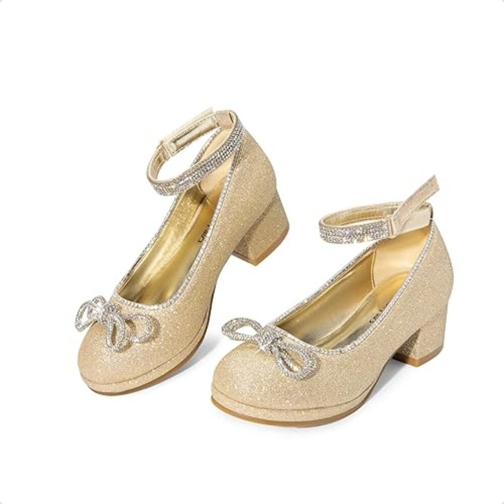 DREAM PAIRS Girls Dress Shoes Platform Chunky Heel Ankle Strap Shoes 6